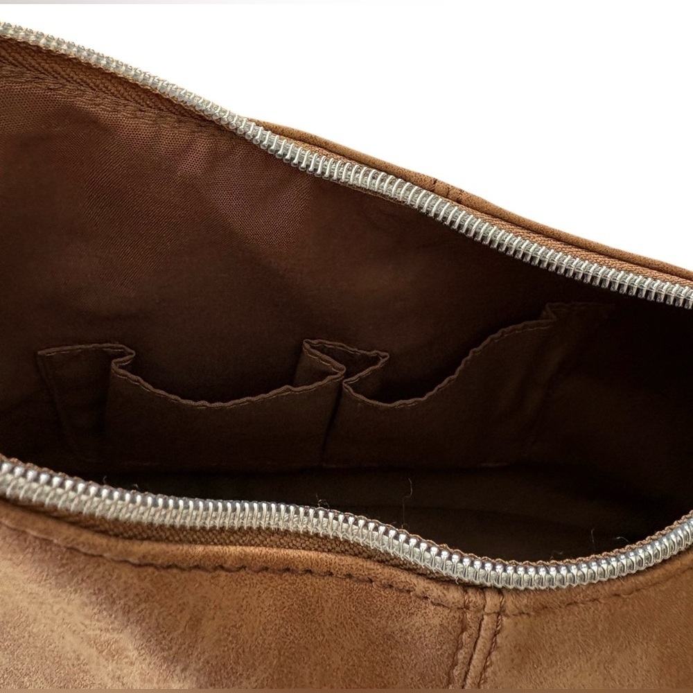 NEW,Kenneth Cole Reaction, Brown Hobo Bag Fringe Studded Shoulder Bag, Boho Chic - Picture 10 of 11